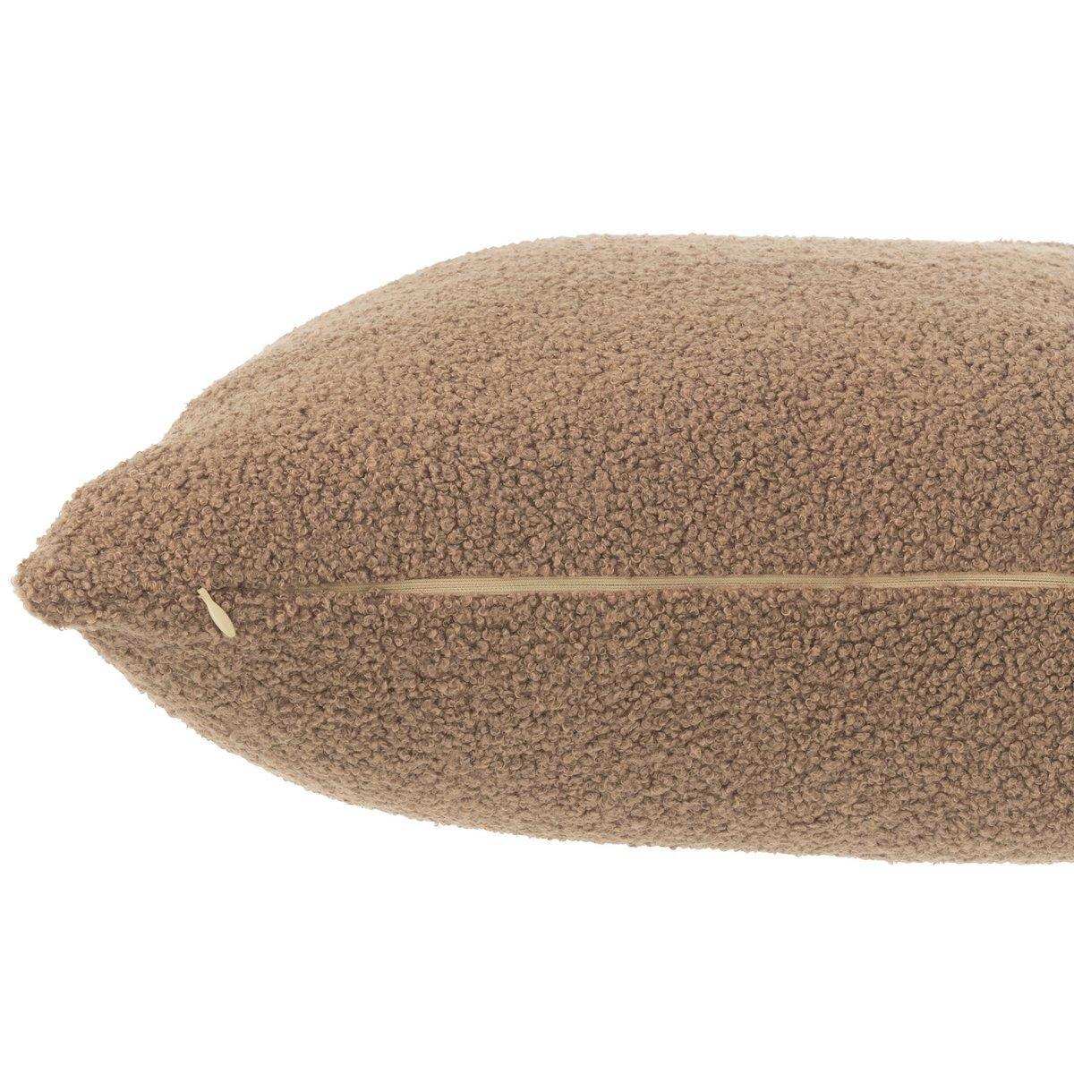 J-Line Kissen Teddy Bouclé – Polyester – braun - HomeDesign Knaus