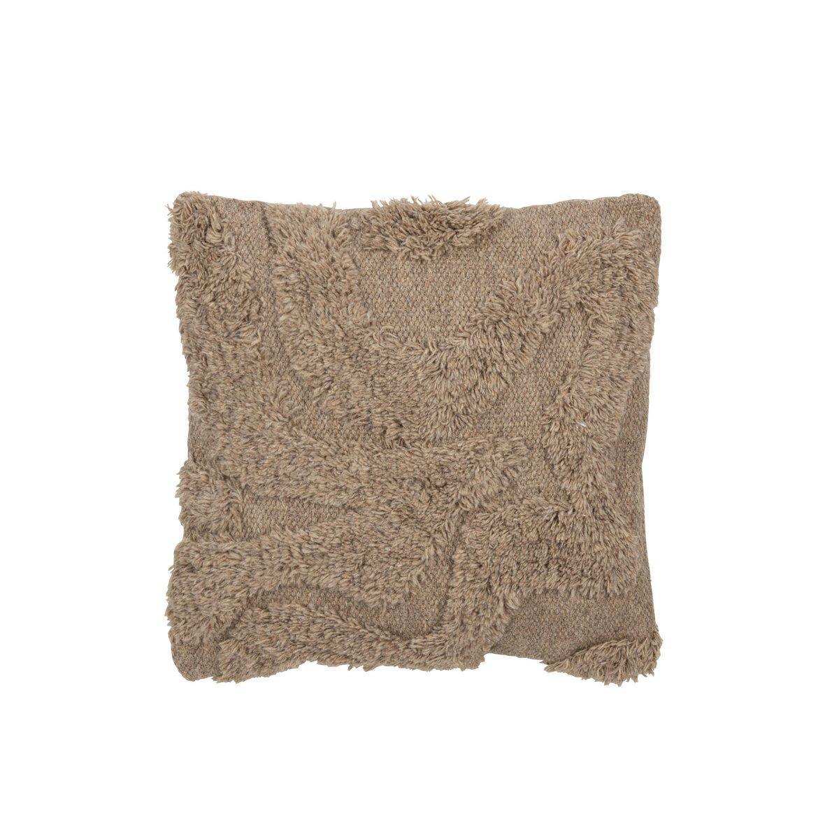 J-Line Kissen Tufted Curves – Wolle – Beige - HomeDesign Knaus