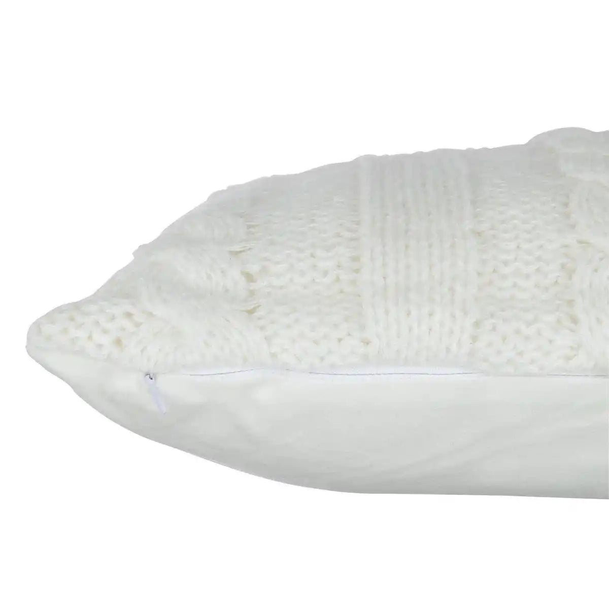 J-Line Kissen Twist – Polyester – weiß - HomeDesign Knaus