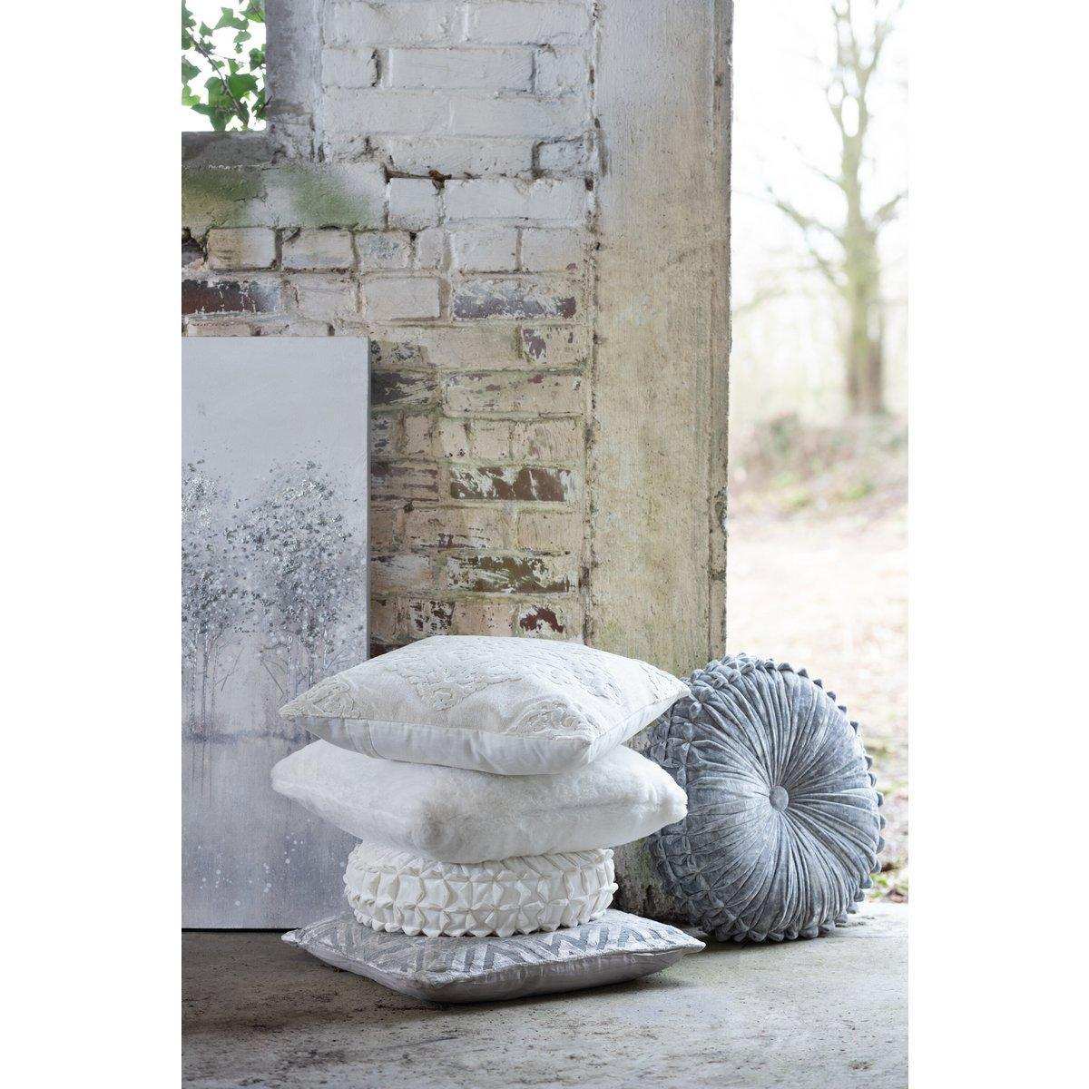 J-Line Kissen Vende – Polyester – Silber - HomeDesign Knaus