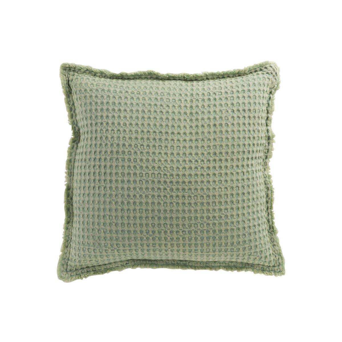 J-Line Kissen Waffelmuster – Baumwolle – hellgrün - HomeDesign Knaus