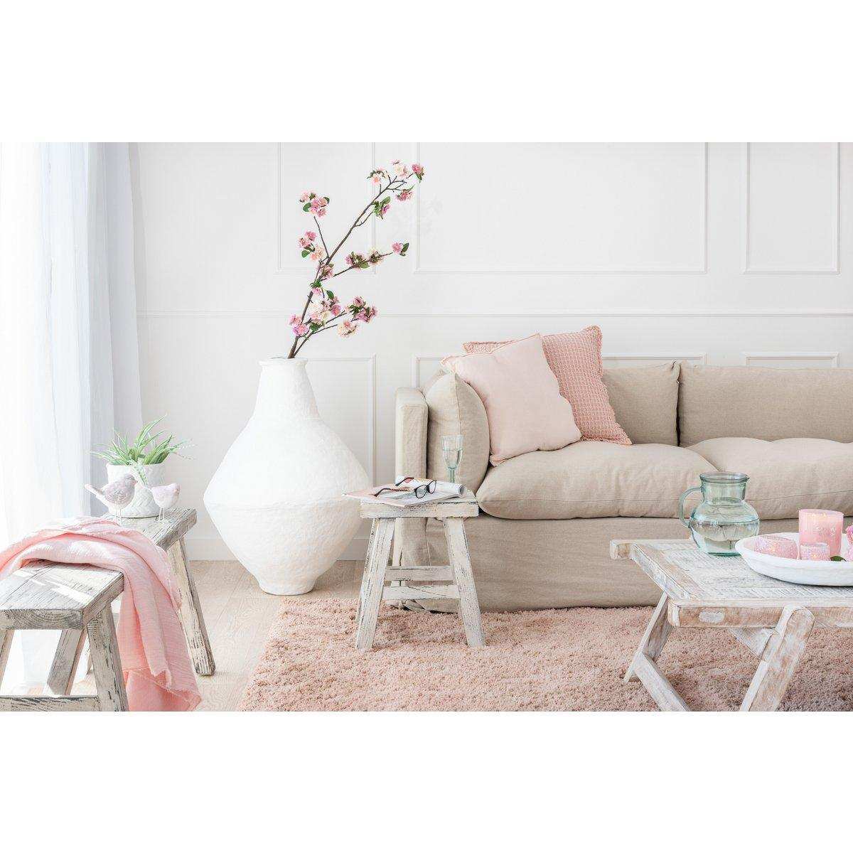 J-Line Kissen Waffelmuster – Baumwolle – Hellrosa - HomeDesign Knaus
