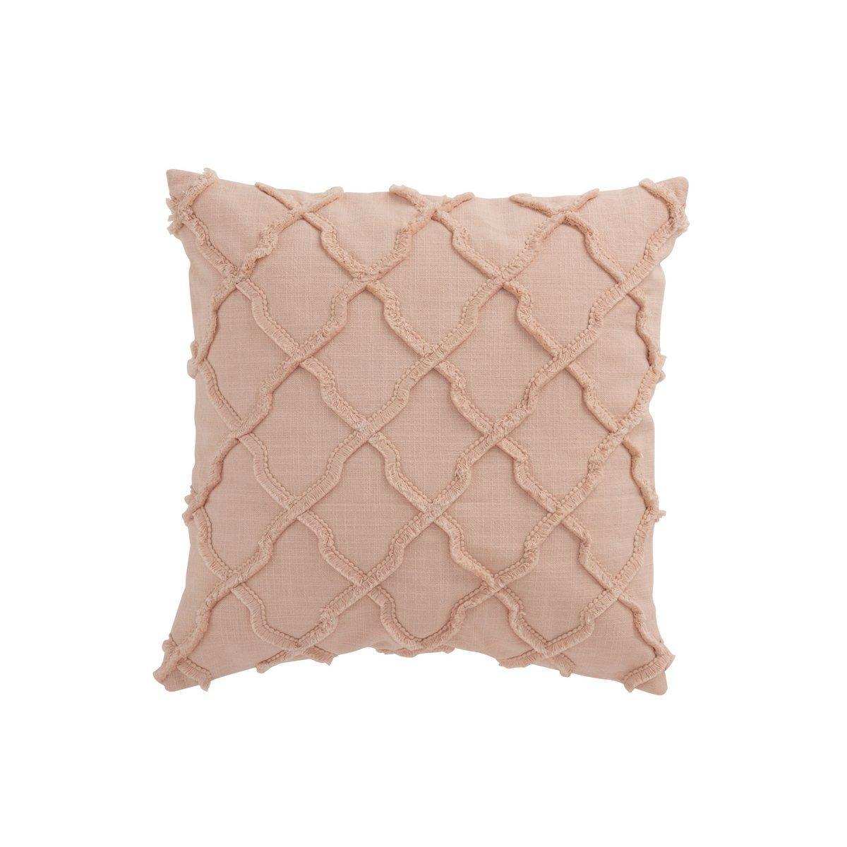 J-Line Kissen Wavy Diamonds – Baumwolle – Hellrosa - HomeDesign Knaus