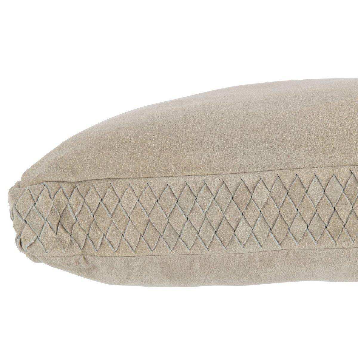 J-Line Kissen Woven - Leder - Grau - Wohnaccessoires - HomeDesign Knaus