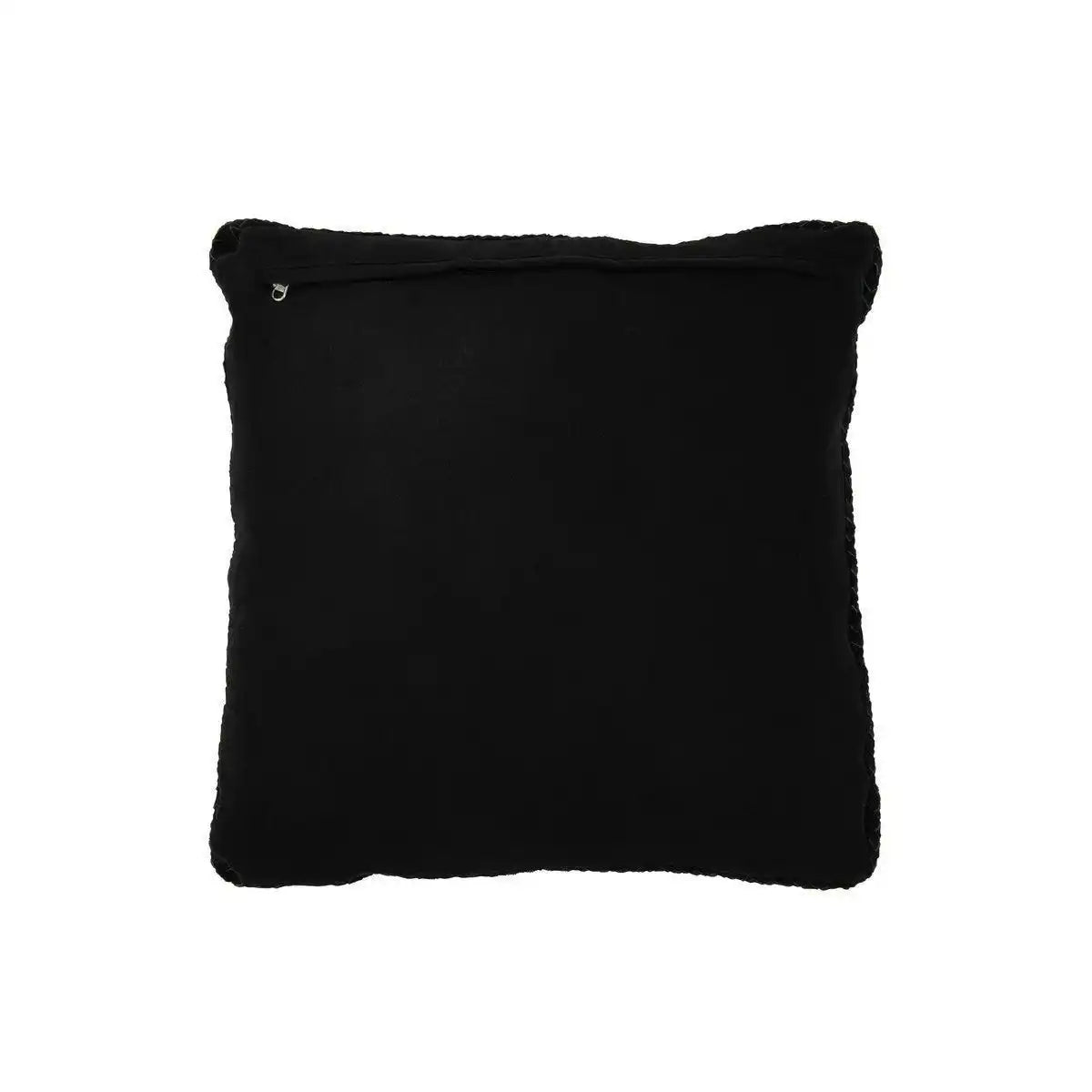 J-Line Kissen Woven – Leder – Schwarz - HomeDesign Knaus