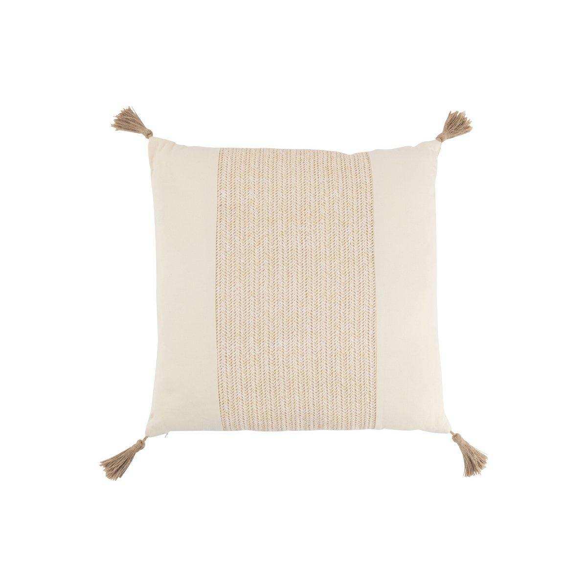 J-Line Kissen Woven Square – Polyester – Beige - HomeDesign Knaus