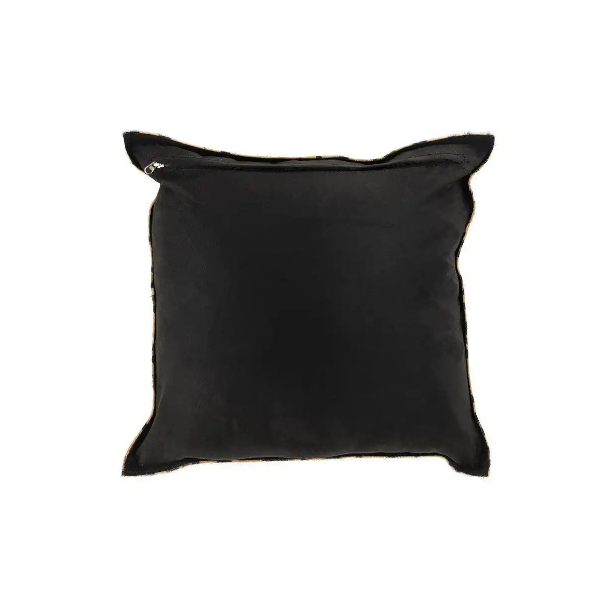 J-Line Kissen Zebra Square - Leder - Schwarz/Weiß - HomeDesign Knaus