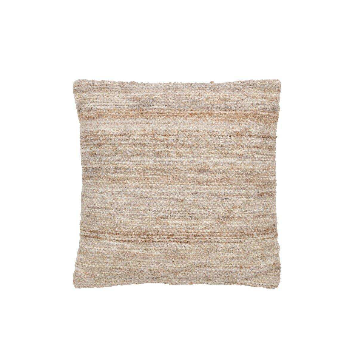 J-Line Kissen Zweifarbiger Stoff – Wolle – Beige - HomeDesign Knaus