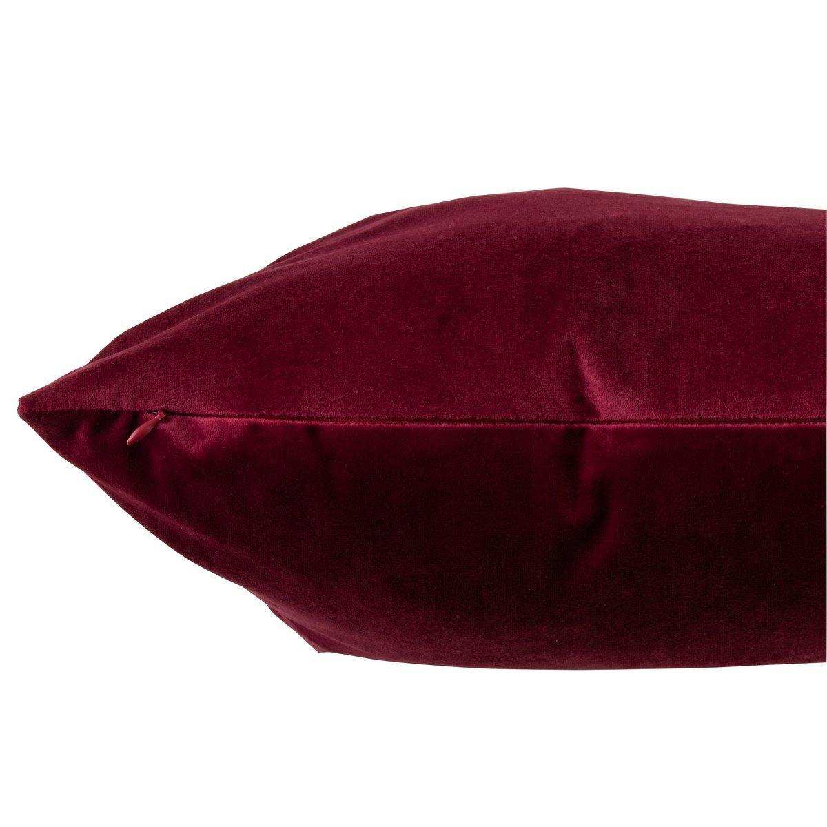J-Line Kissenquadrat - Samt - Rot/Burgund - HomeDesign Knaus