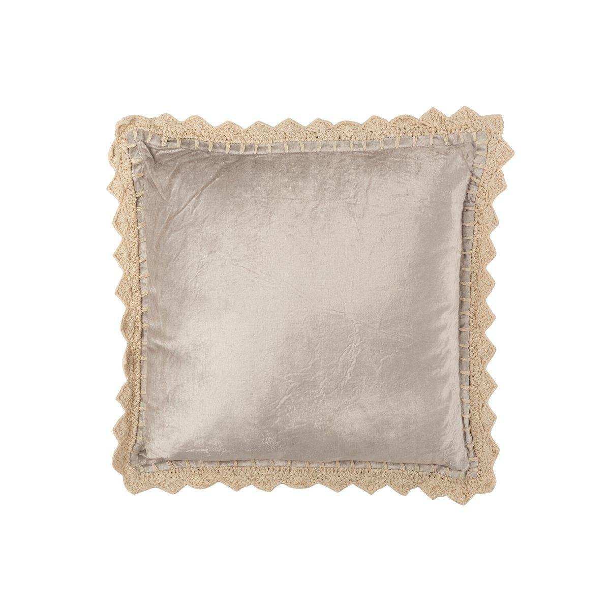 J-Line Kissenrand – Viskose – quadratisch – grau - HomeDesign Knaus