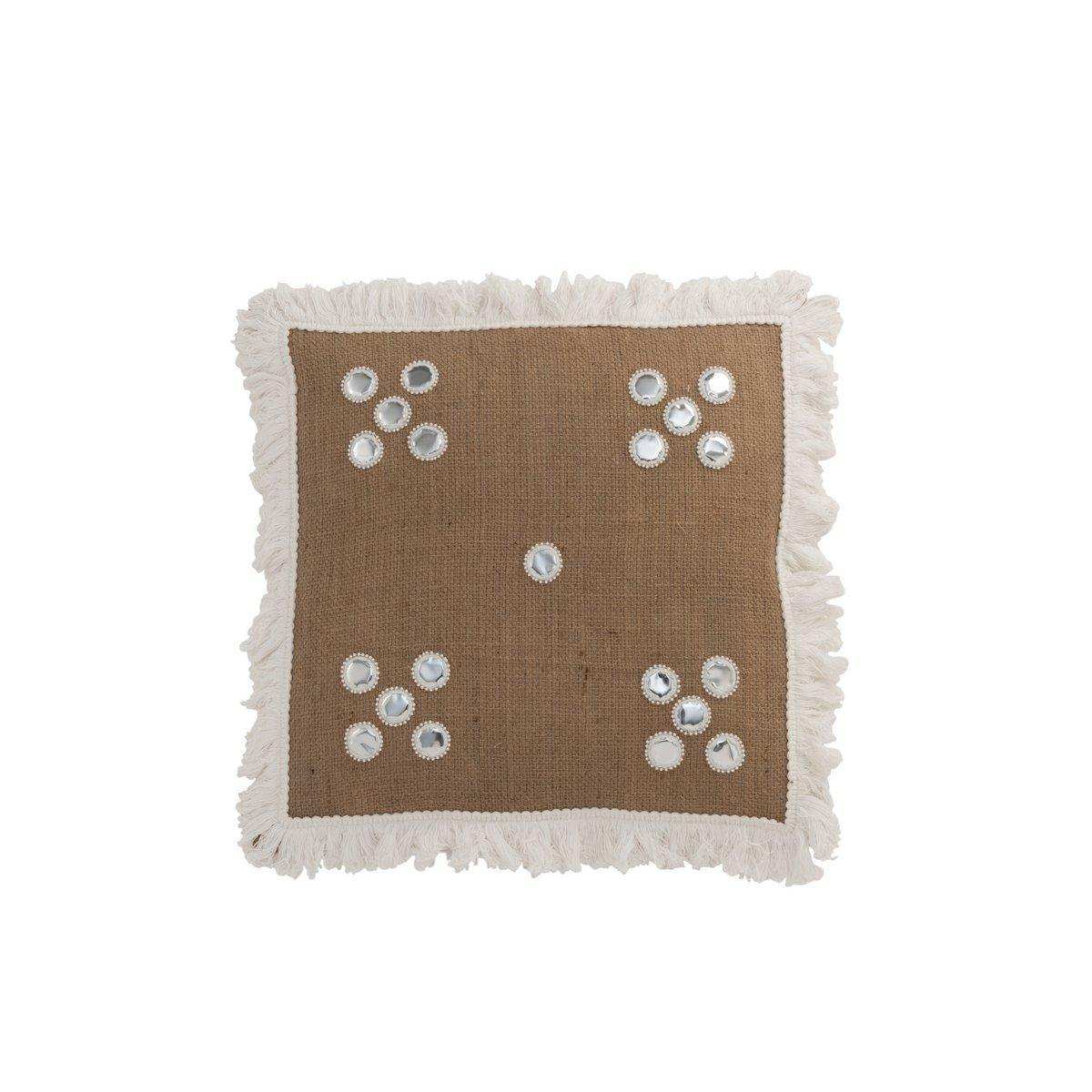 J-Line Kissenspiegel – Jute – Natur/Weiß - HomeDesign Knaus