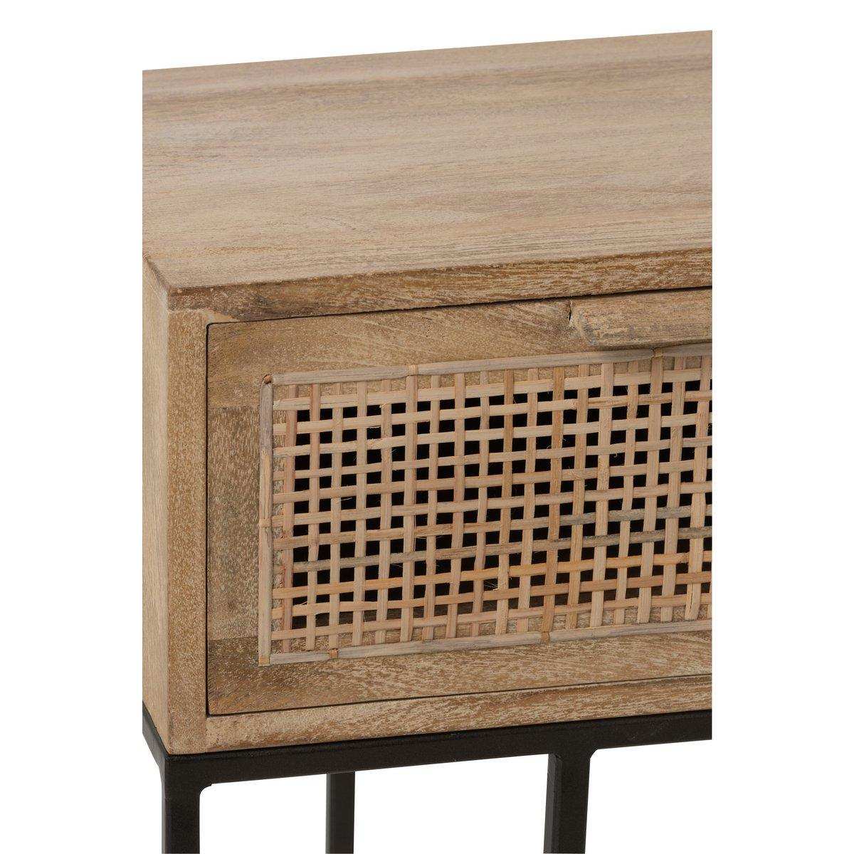 J-Line Konsole 3 Schubladen Geflochtenes Schilfrohr Mangoholz Natur - HomeDesign Knaus