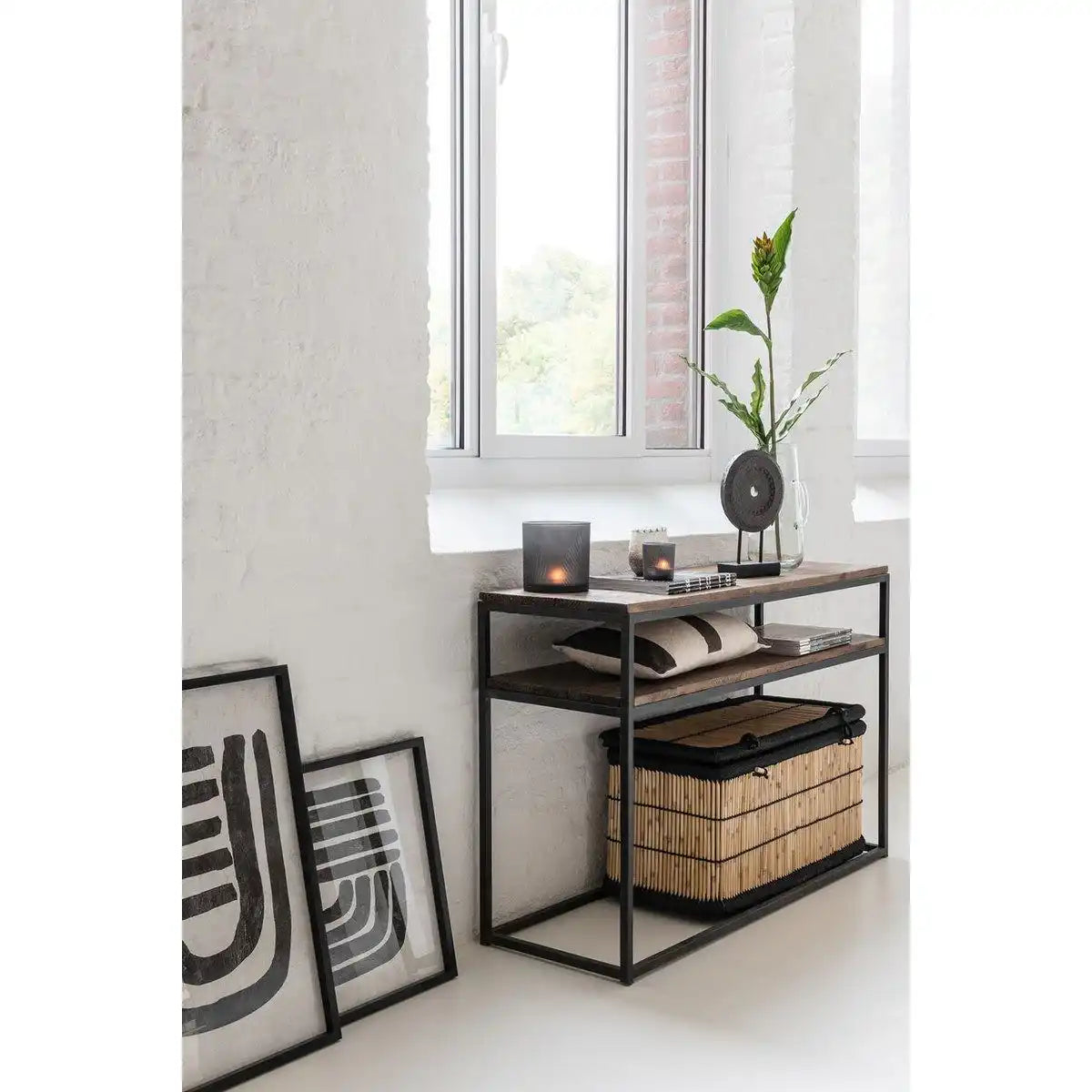 J-Line Konsole Holz/Mit Braun+Schwarz - HomeDesign Knaus