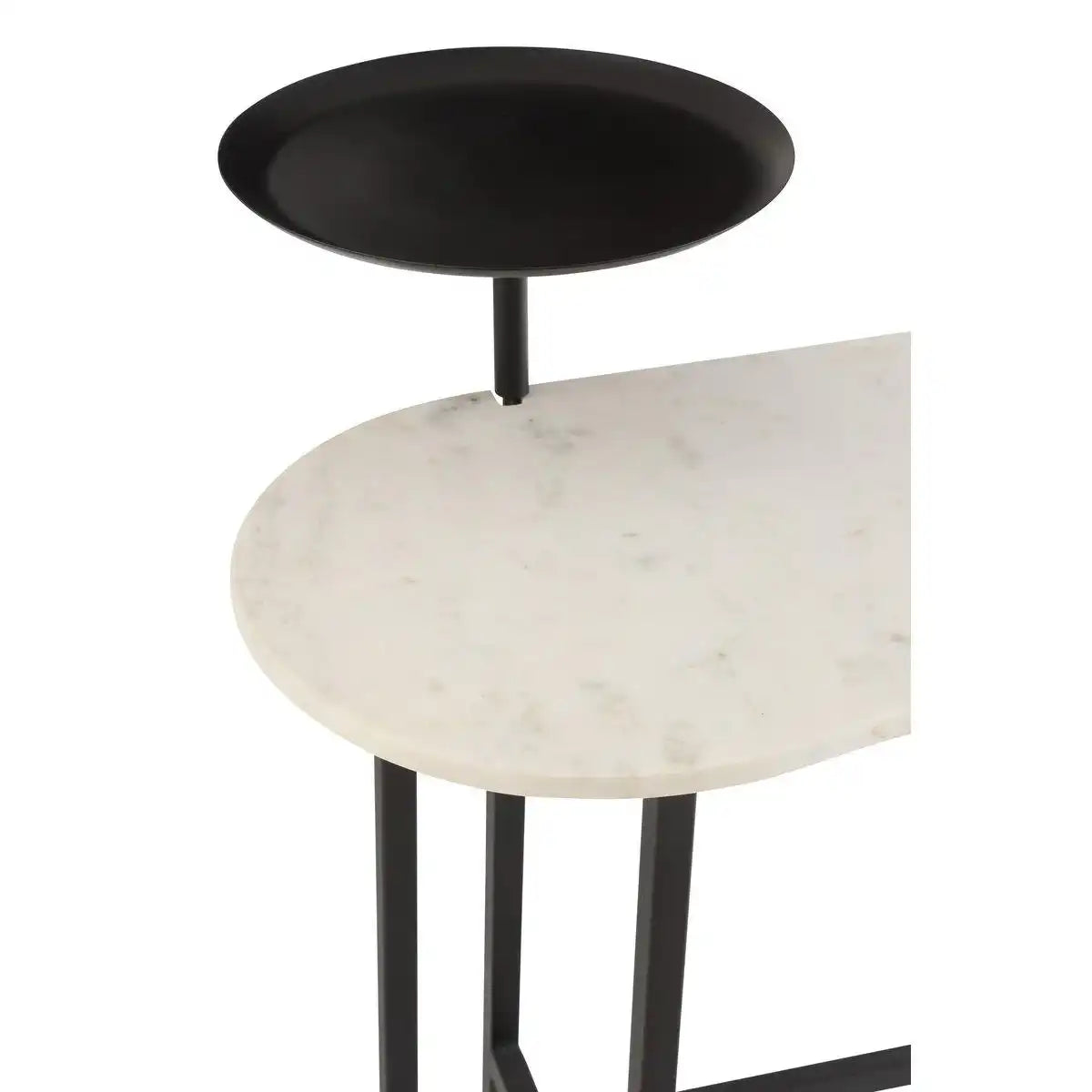 J-Line Konsole Marmor/Eisen Weiß/Schwarz - HomeDesign Knaus