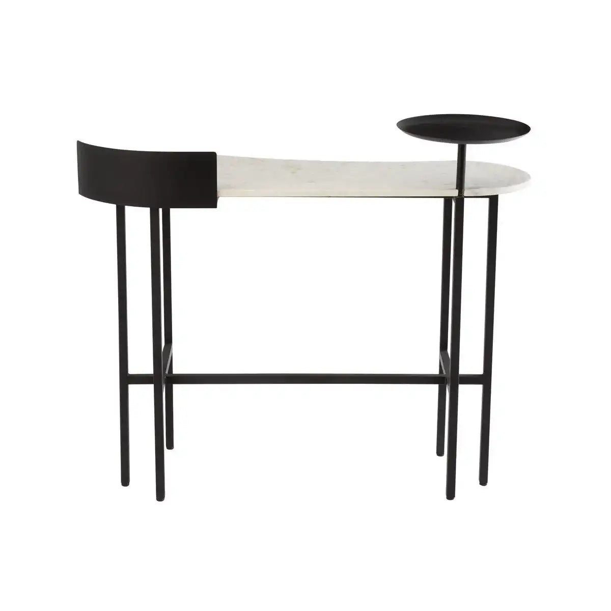 J-Line Konsole Marmor/Eisen Weiß/Schwarz - HomeDesign Knaus