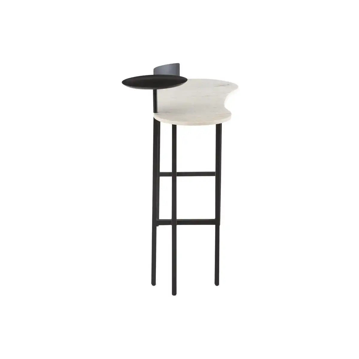 J-Line Konsole Marmor/Eisen Weiß/Schwarz - HomeDesign Knaus