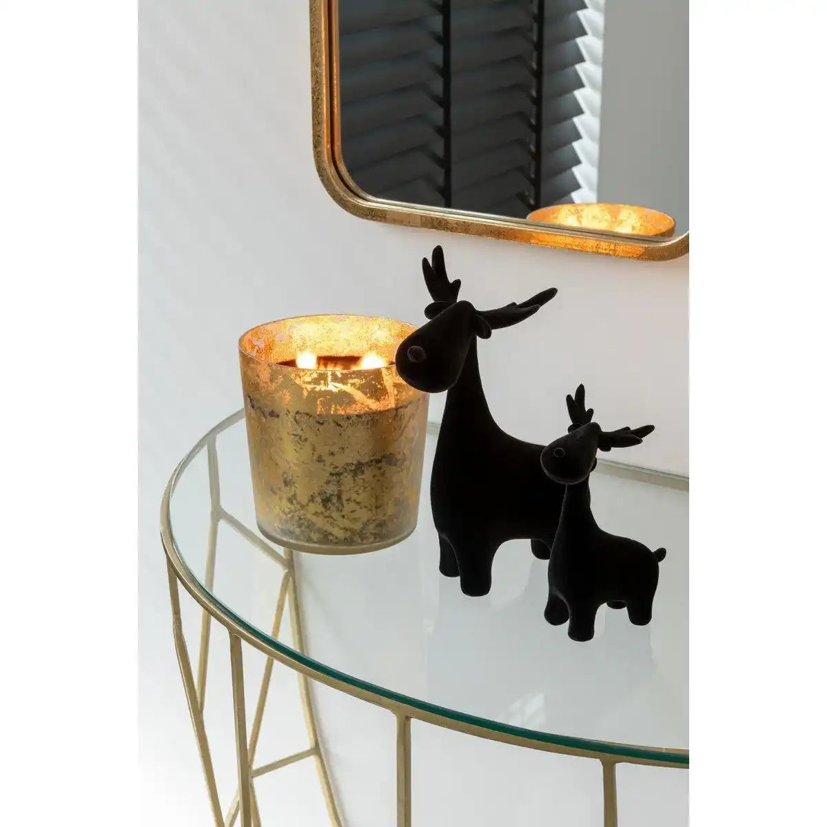 J-Line Konsole Moza Metall/Glas Gold - HomeDesign Knaus