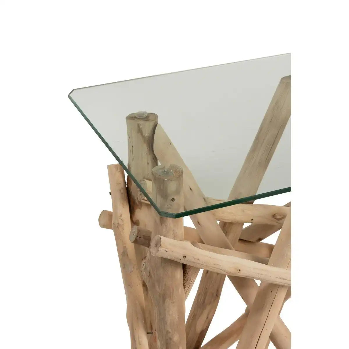 J-Line Konsole, rechteckig, Zweige, Holz/Glas, natürlich - HomeDesign Knaus