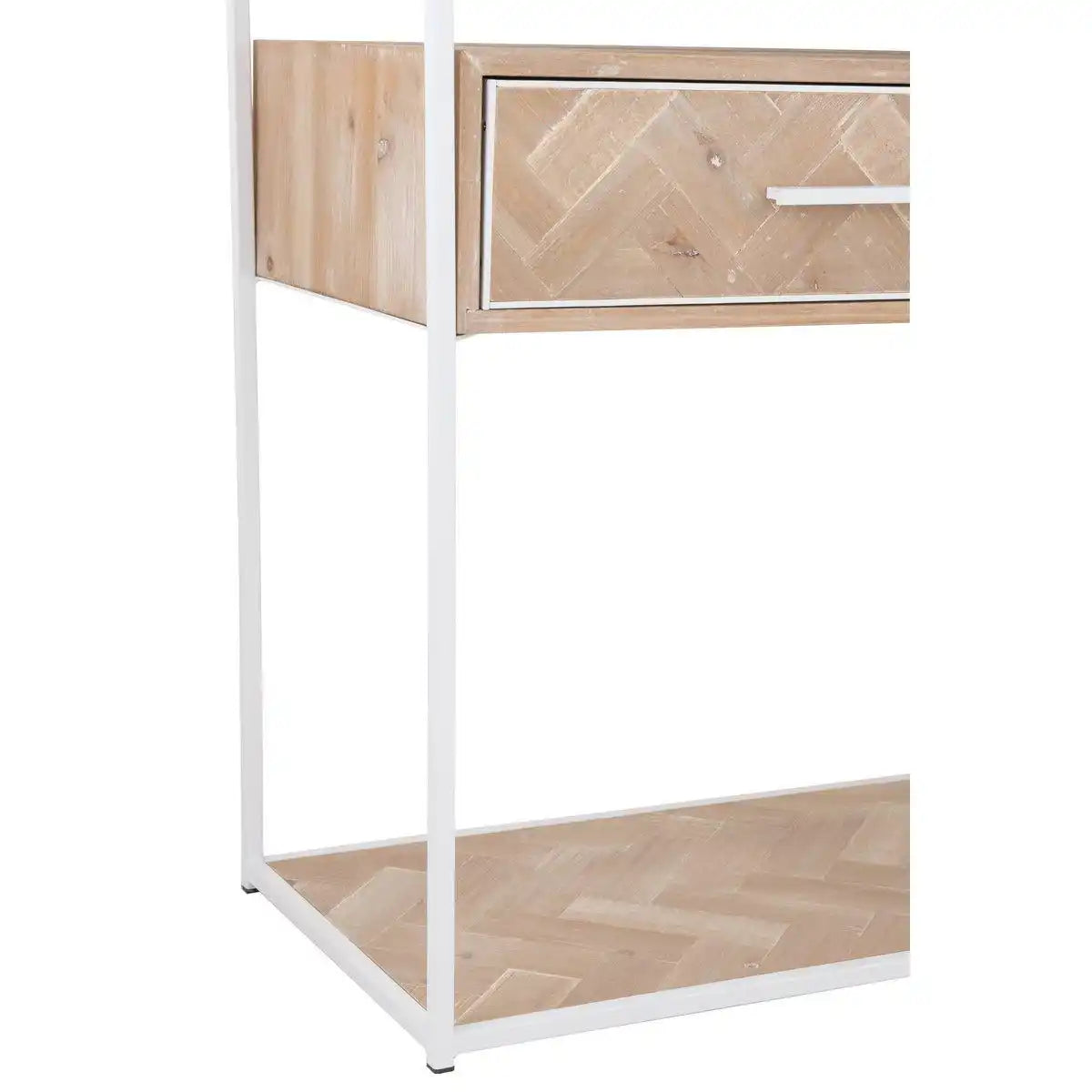 J-Line Konsole Zickzack 2 Schubladen Holz/Metall Natur/Weiß - HomeDesign Knaus