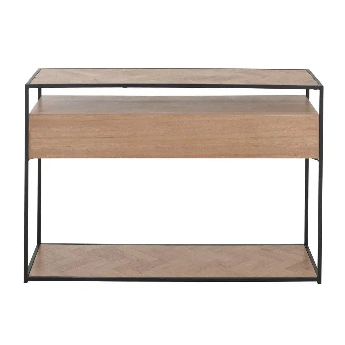 J-Line Konsole Zigzag 2 Schubladen Holz/Metall Natur/Schwarz - HomeDesign Knaus