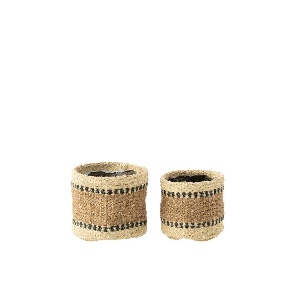 J-Line Korb Rund + Band - Jute - Natur/Beige - extra klein - - HomeDesign Knaus