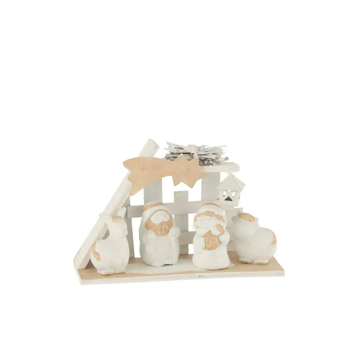 J-Line Krippe, Holz/Polyweiß/Beige, klein - HomeDesign Knaus