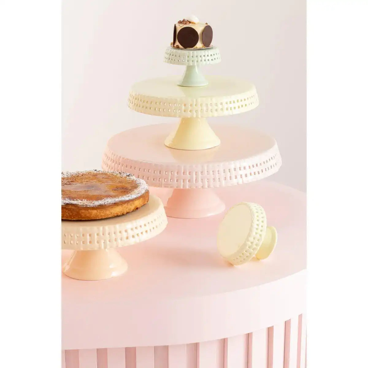 J-Line Kuchenteller - Tortenständer - Keramik - Rosa - M - HomeDesign Knaus