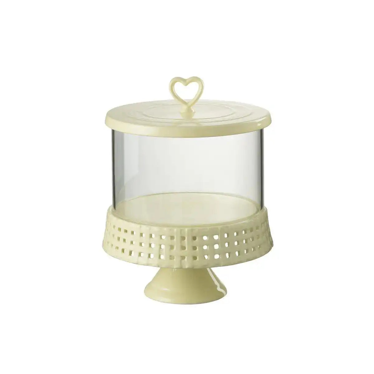 J-Line Kuchenteller unter Glas - Tortenständer - Keramik - Gelb - L - HomeDesign Knaus