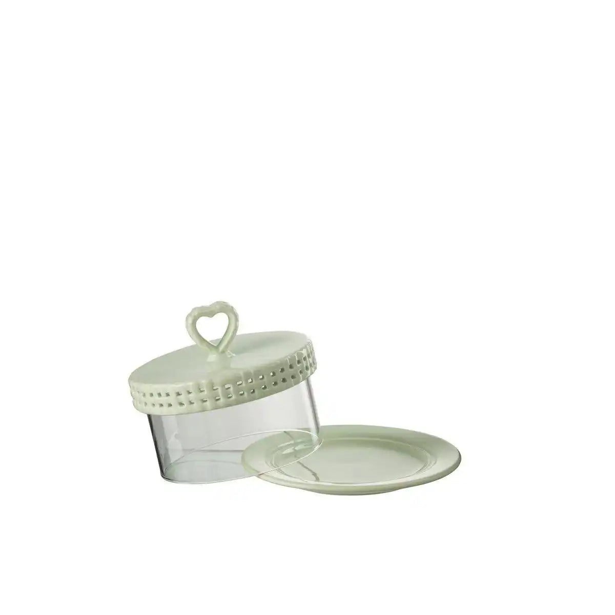 J-Line Kuchenteller unter Glas - Tortenständer - Keramik - Grün - S - HomeDesign Knaus