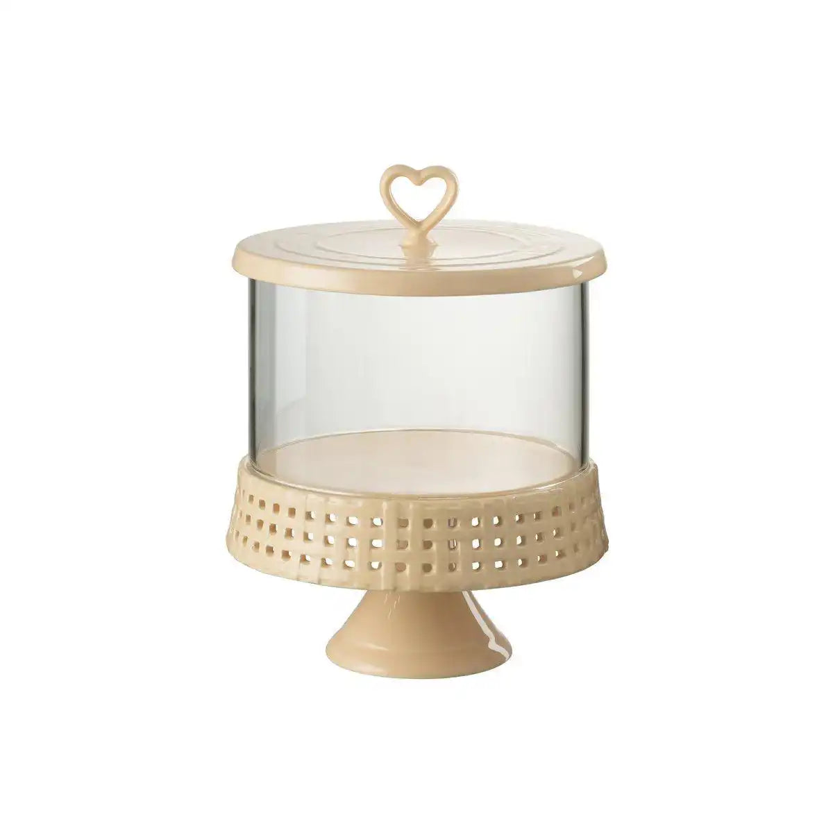 J-Line Kuchenteller unter Glas - Tortenständer - Keramik - Pfirsich - L - HomeDesign Knaus