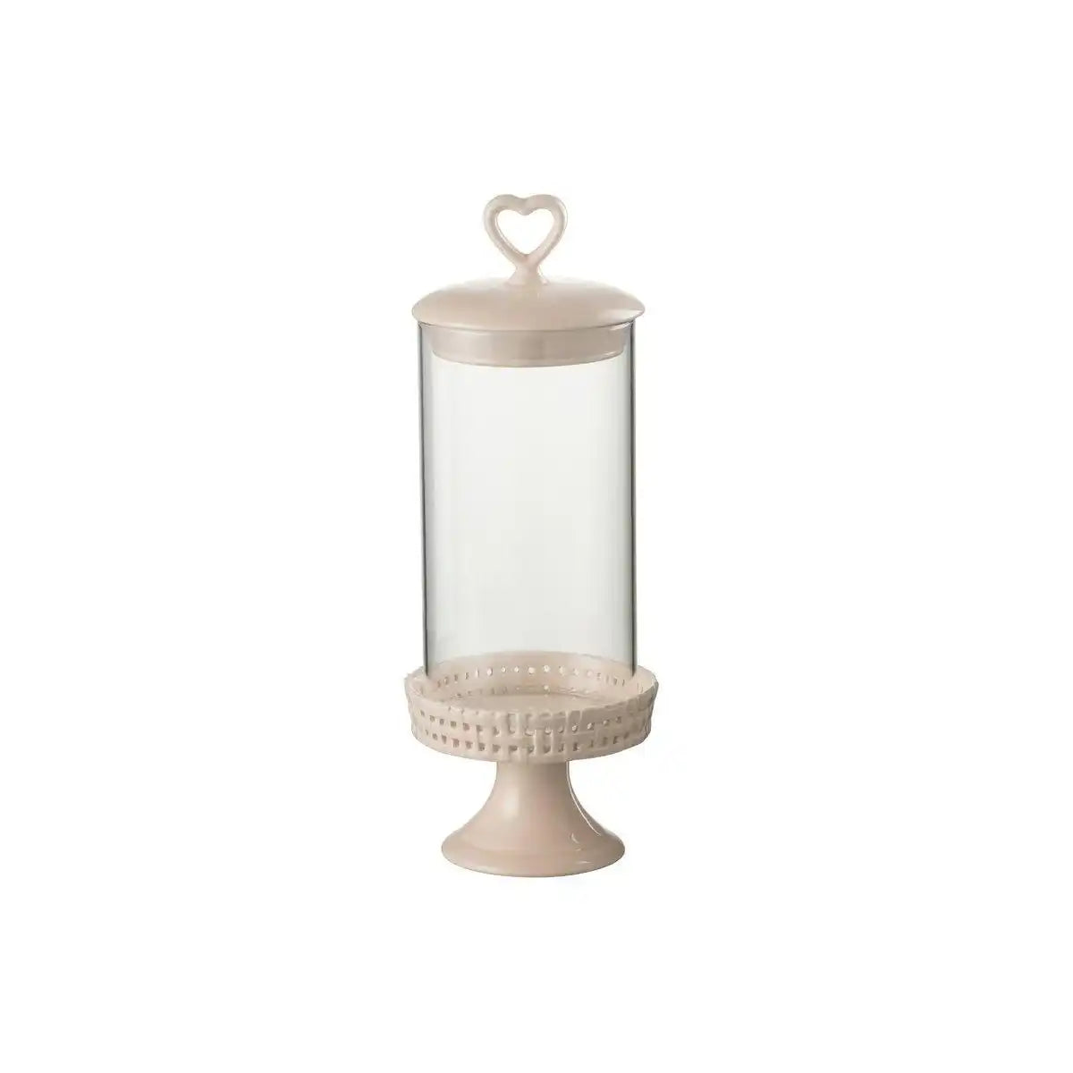 J-Line Kuchenteller unter Glas - Tortenständer - Keramik - Rosa - M - HomeDesign Knaus