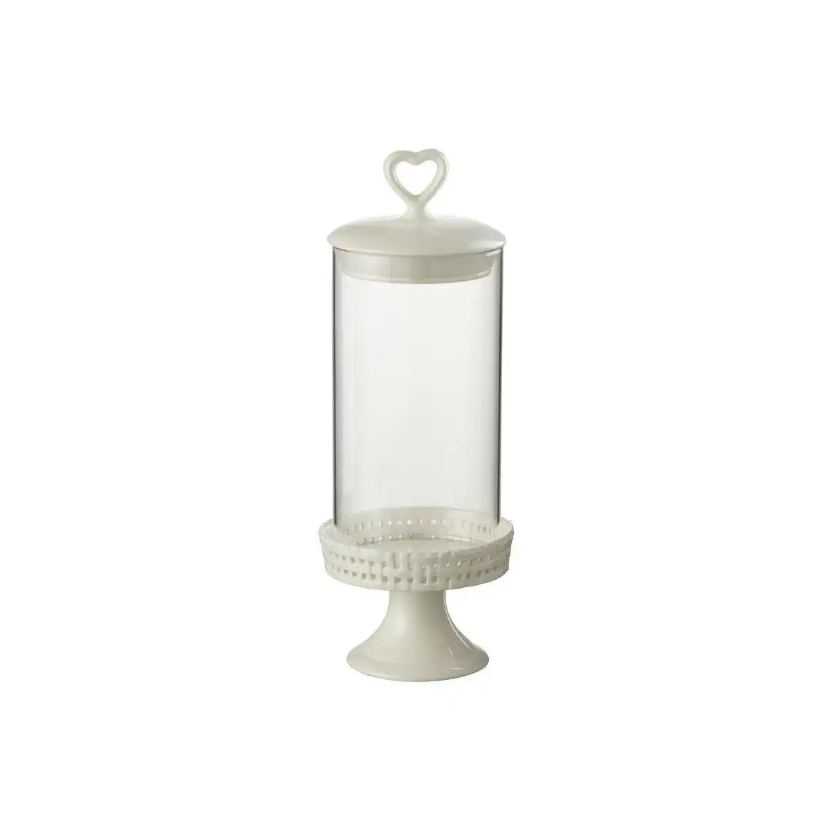 J-Line Kuchenteller unter Glas - Tortenständer - Keramik - Weiß - M - HomeDesign Knaus