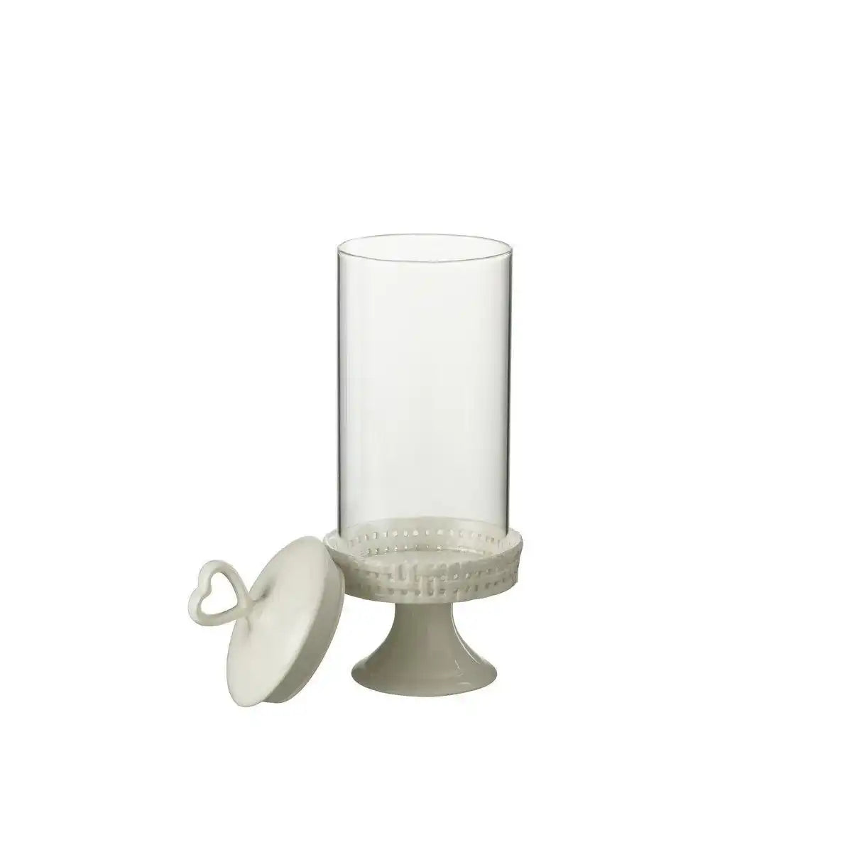 J-Line Kuchenteller unter Glas - Tortenständer - Keramik - Weiß - M - HomeDesign Knaus