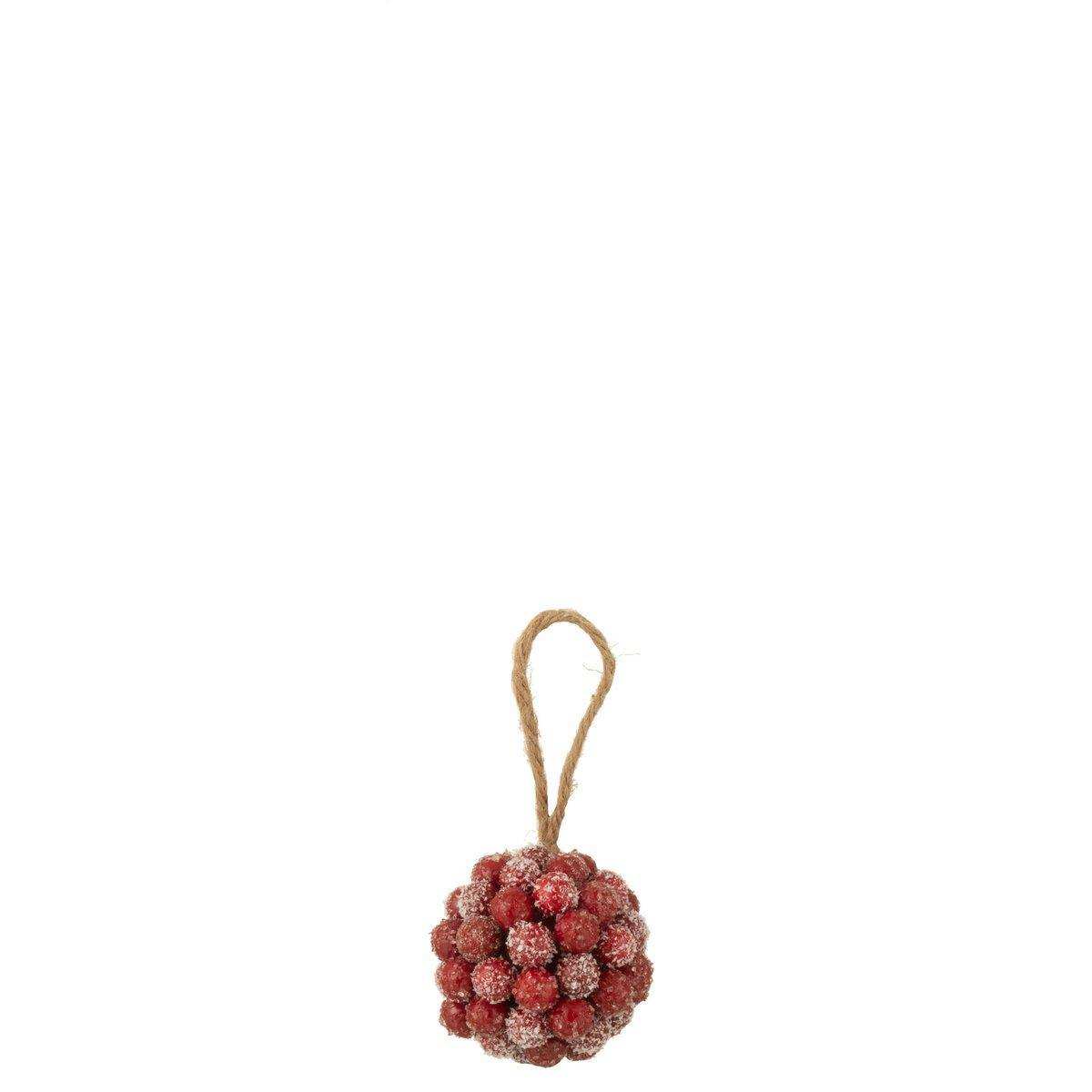 J-Line Kugelanhänger Beeren Glitzer Kunststoff Rot Klein - HomeDesign Knaus