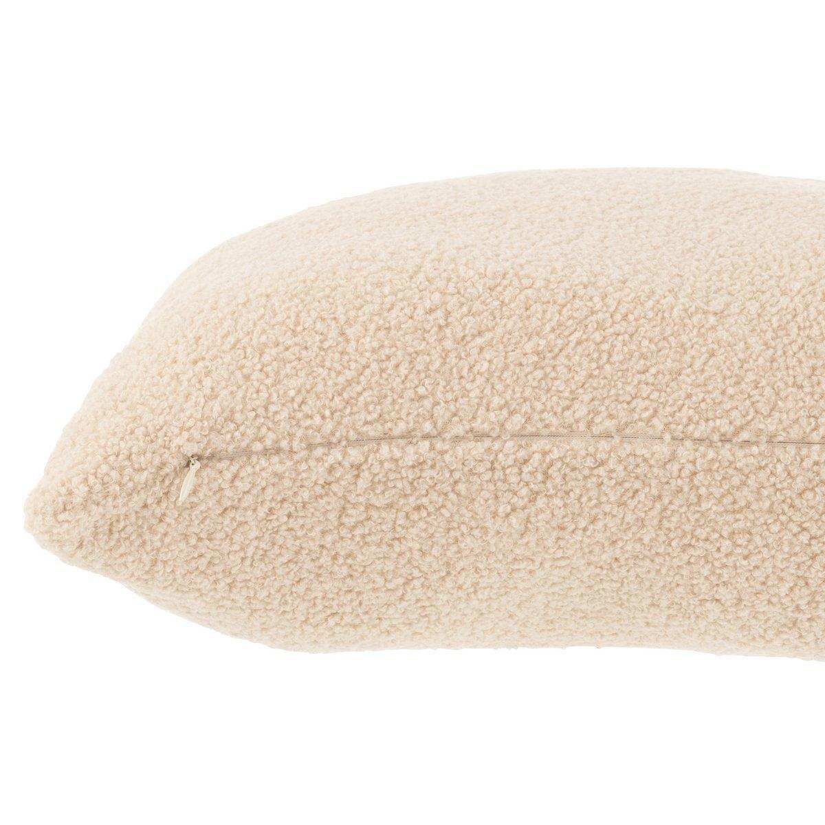 J-Line Kussen Teddy Bouclé – Polyester – Beige - HomeDesign Knaus