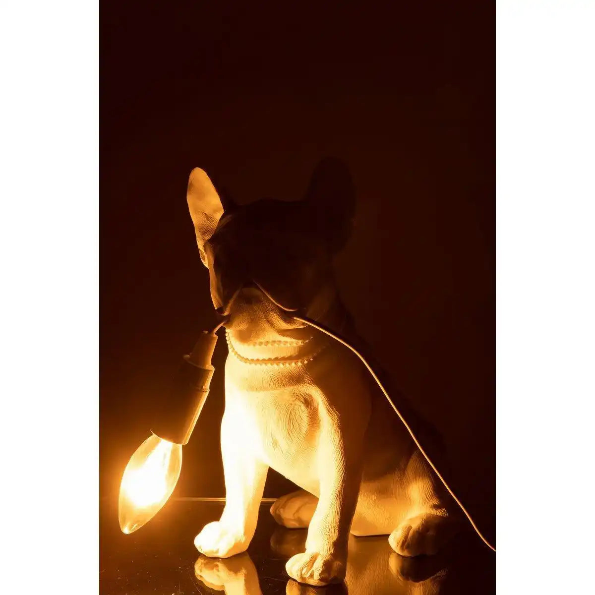 J-Line Lampe Bulldog – Polyresin – weiß - HomeDesign Knaus