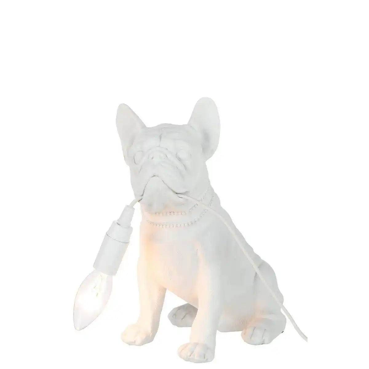 J-Line Lampe Bulldog – Polyresin – weiß - HomeDesign Knaus