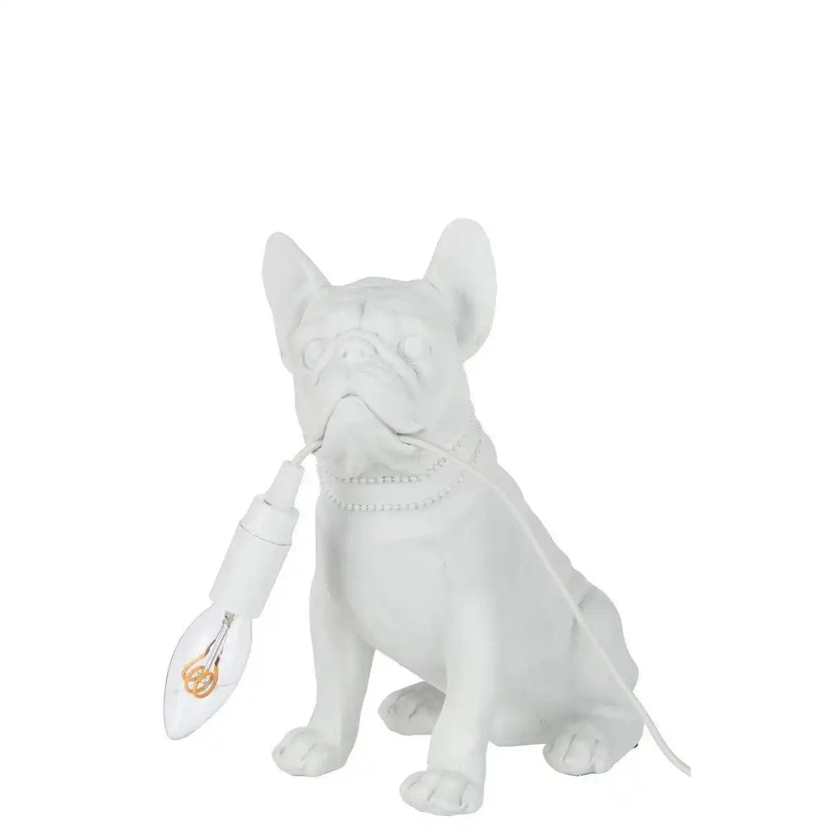 J-Line Lampe Bulldog – Polyresin – weiß - HomeDesign Knaus