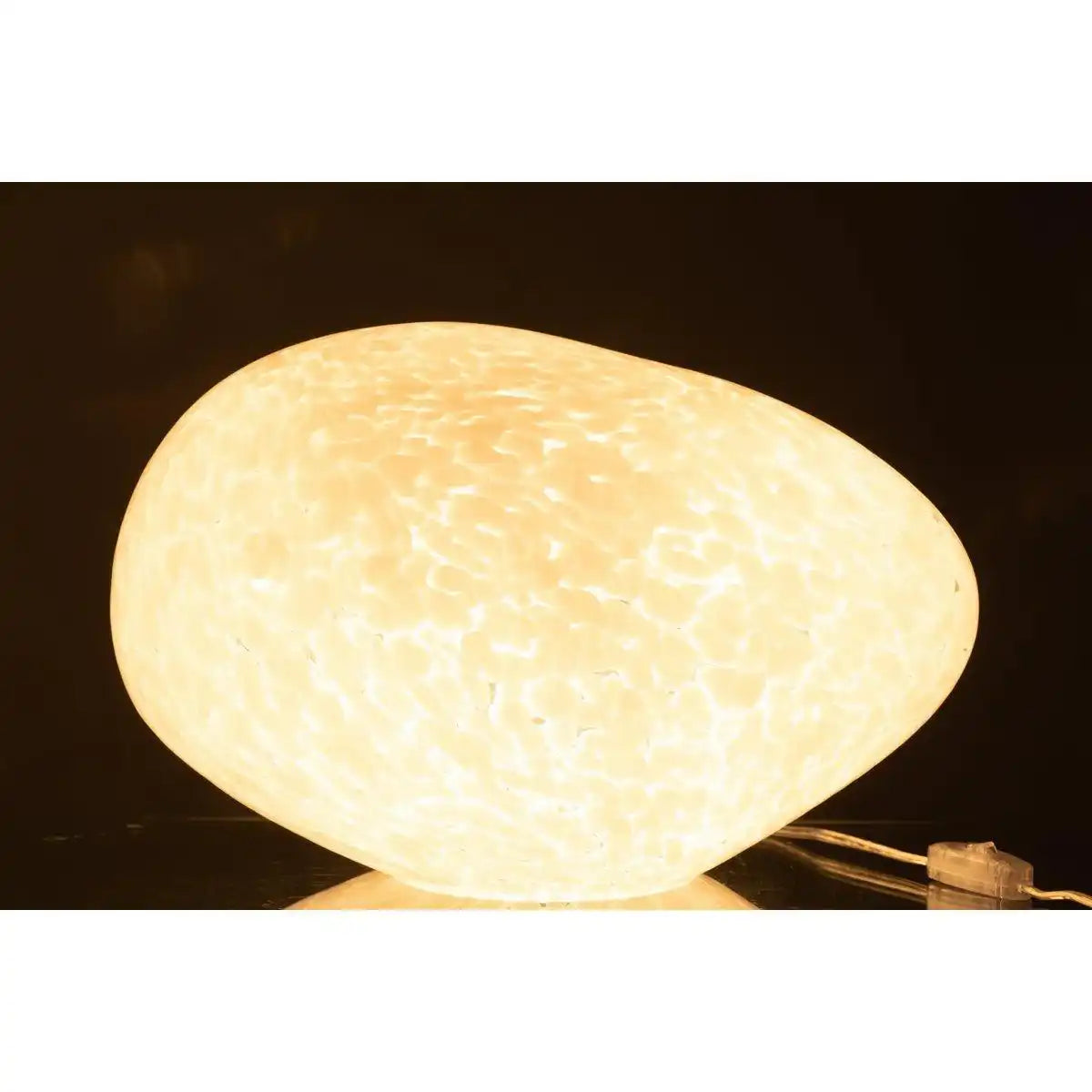 J-Line Lampe Dany Stains Oval - Glas - Weiß - HomeDesign Knaus