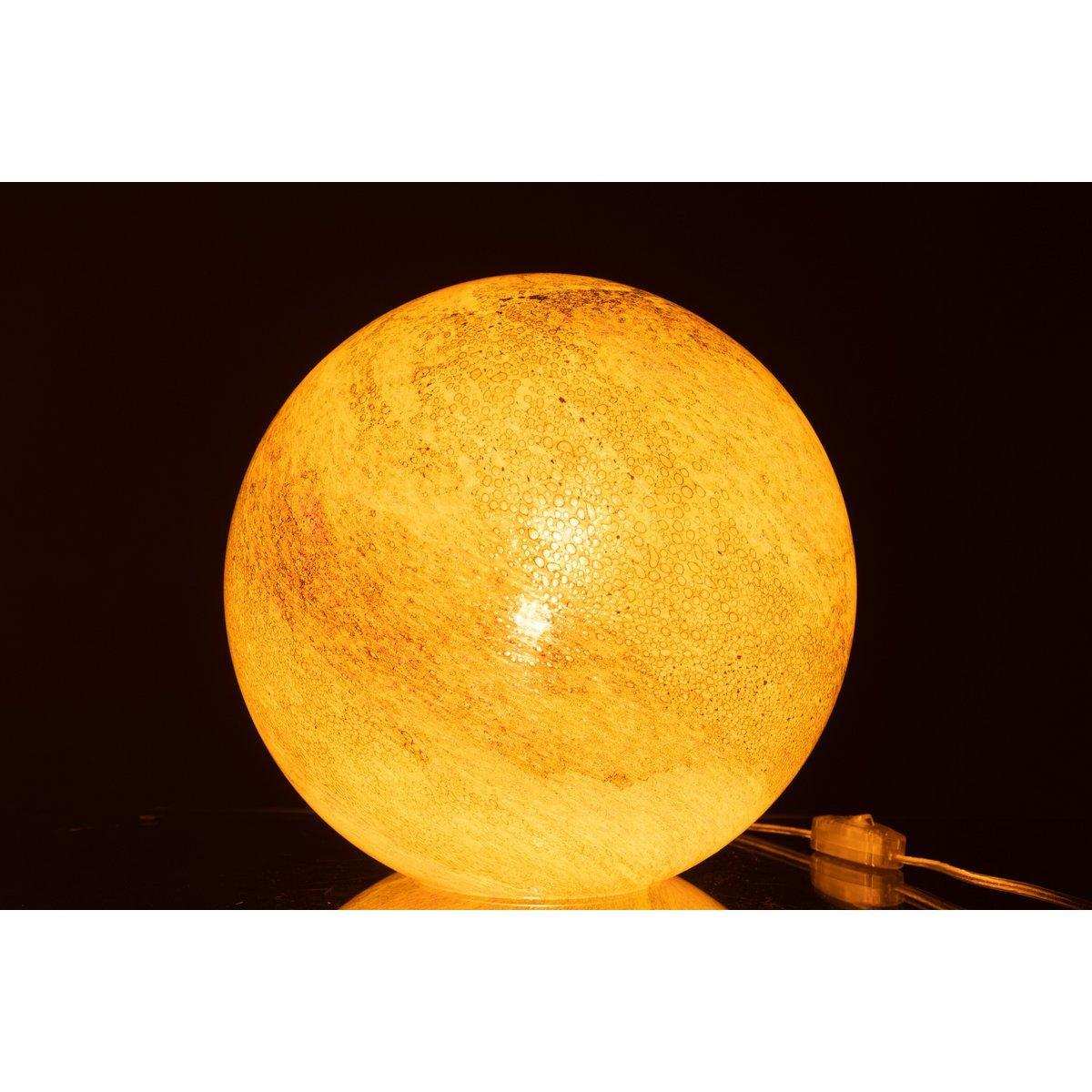 J-Line Lampe Dany Stripes Round - Glas - Gelb - groß - HomeDesign Knaus