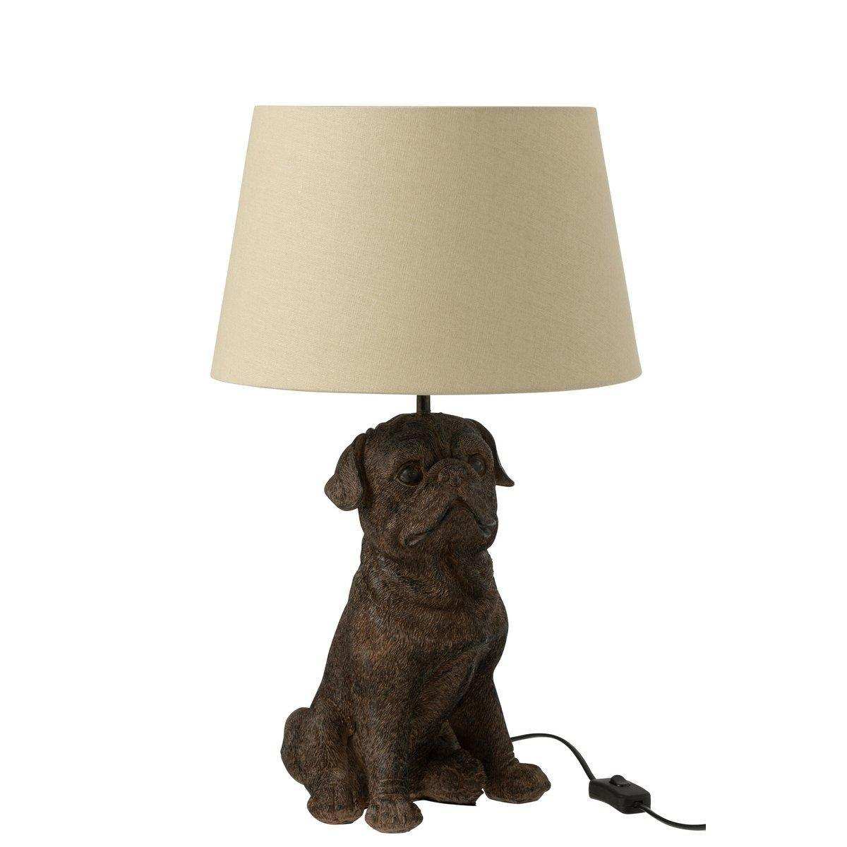 J-Line Lampe Dog Sitting – Harz – Braun – Wohnaccessoires - HomeDesign Knaus
