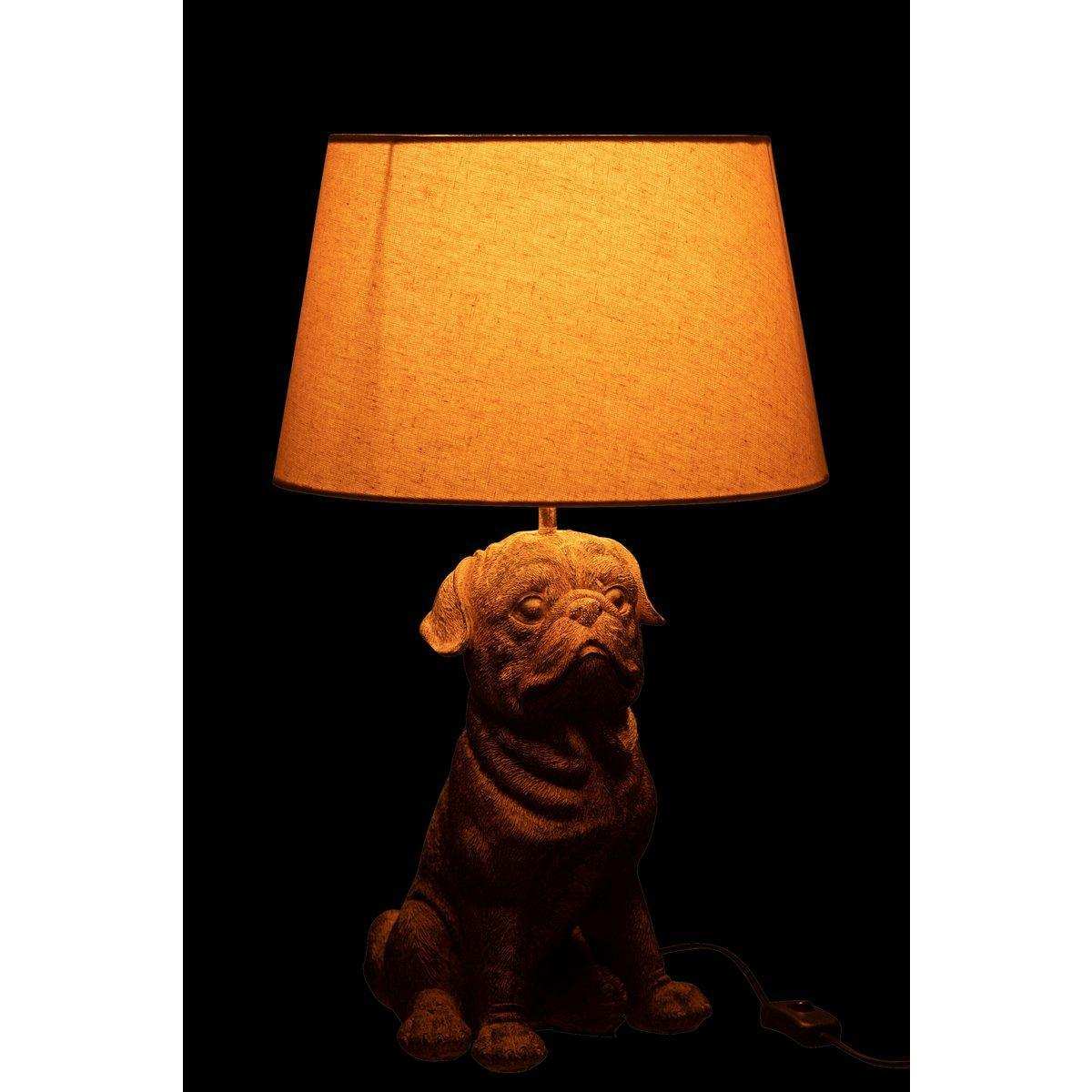 J-Line Lampe Dog Sitting – Harz – Braun – Wohnaccessoires - HomeDesign Knaus