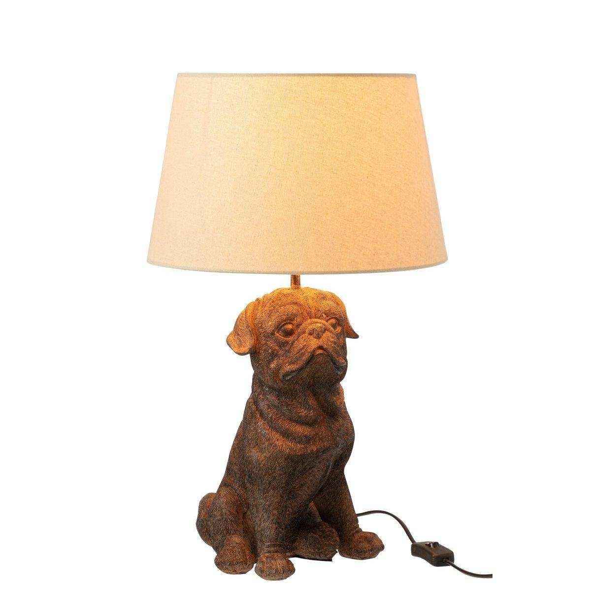 J-Line Lampe Dog Sitting – Harz – Braun – Wohnaccessoires - HomeDesign Knaus