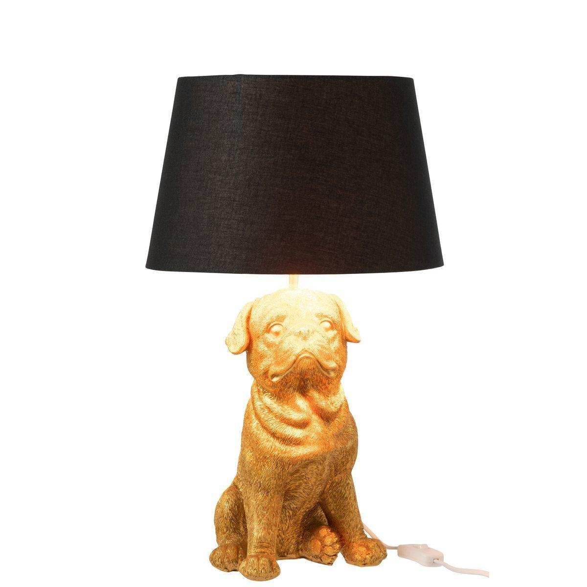J-Line Lampe Dog Sitting – Harz – Gold – Wohnaccessoires - HomeDesign Knaus