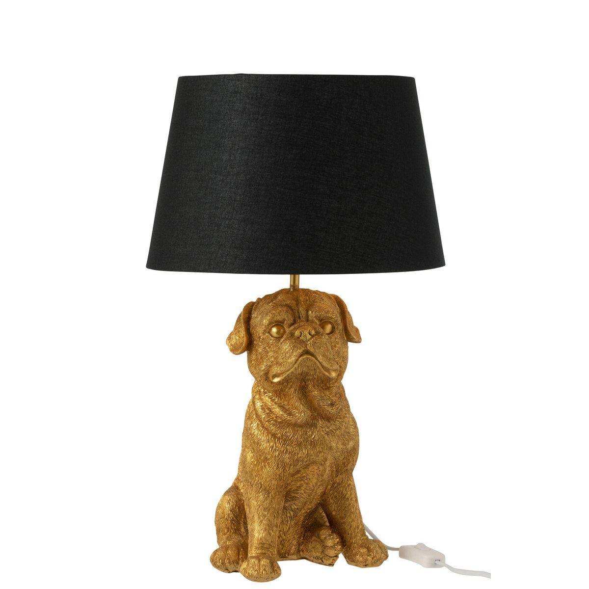 J-Line Lampe Dog Sitting – Harz – Gold – Wohnaccessoires - HomeDesign Knaus