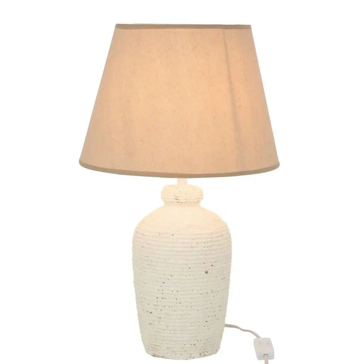 J-Line Lampe Esmee - Zement/Textil - Weiß/Beige - HomeDesign Knaus