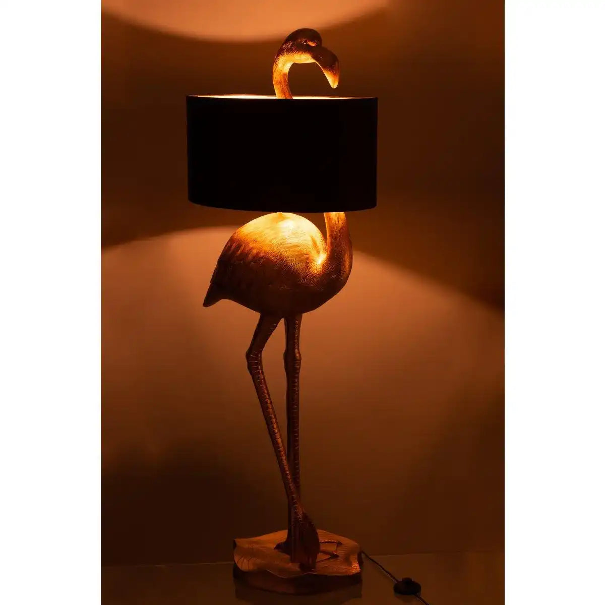 J-Line Lampe Flamingo - Polyresin - Gold/Schwarz - HomeDesign Knaus