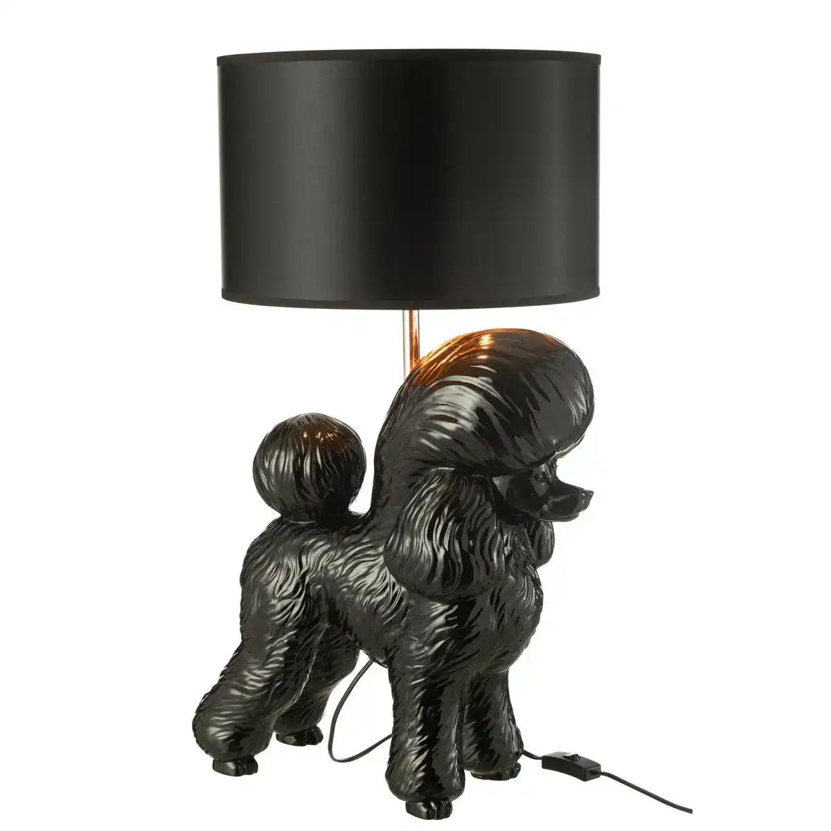 J-Line Lampe Hund Pudel Resine Schwarz - HomeDesign Knaus