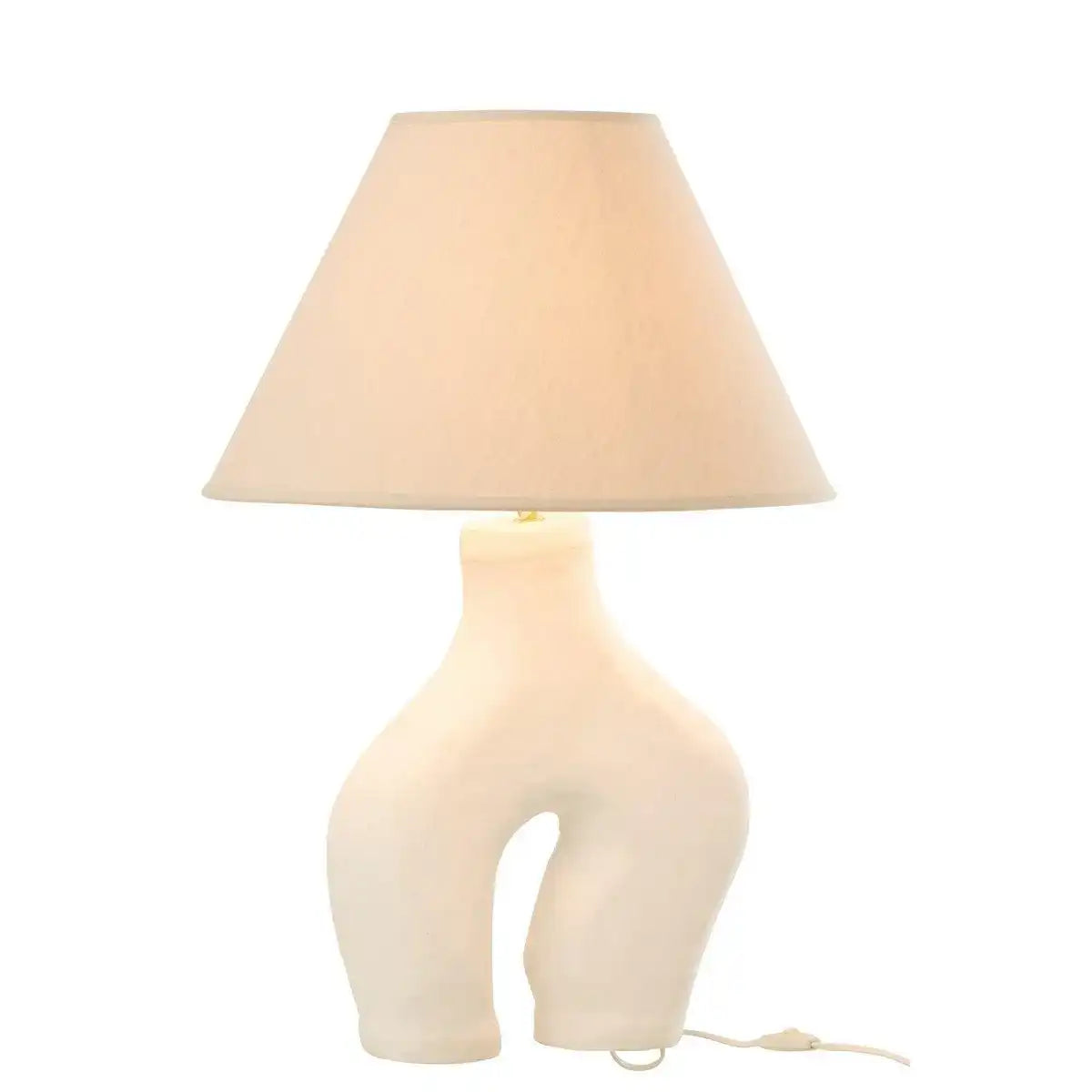 J-Line Lampe + Kap Poten Pappmaché weiß - HomeDesign Knaus