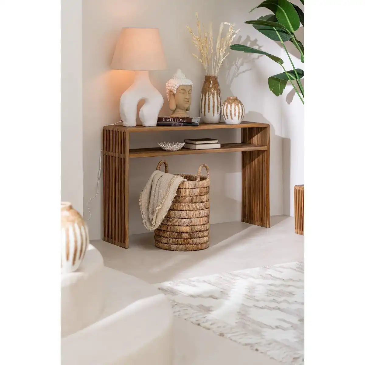 J-Line Lampe + Kap Poten Pappmaché weiß - HomeDesign Knaus